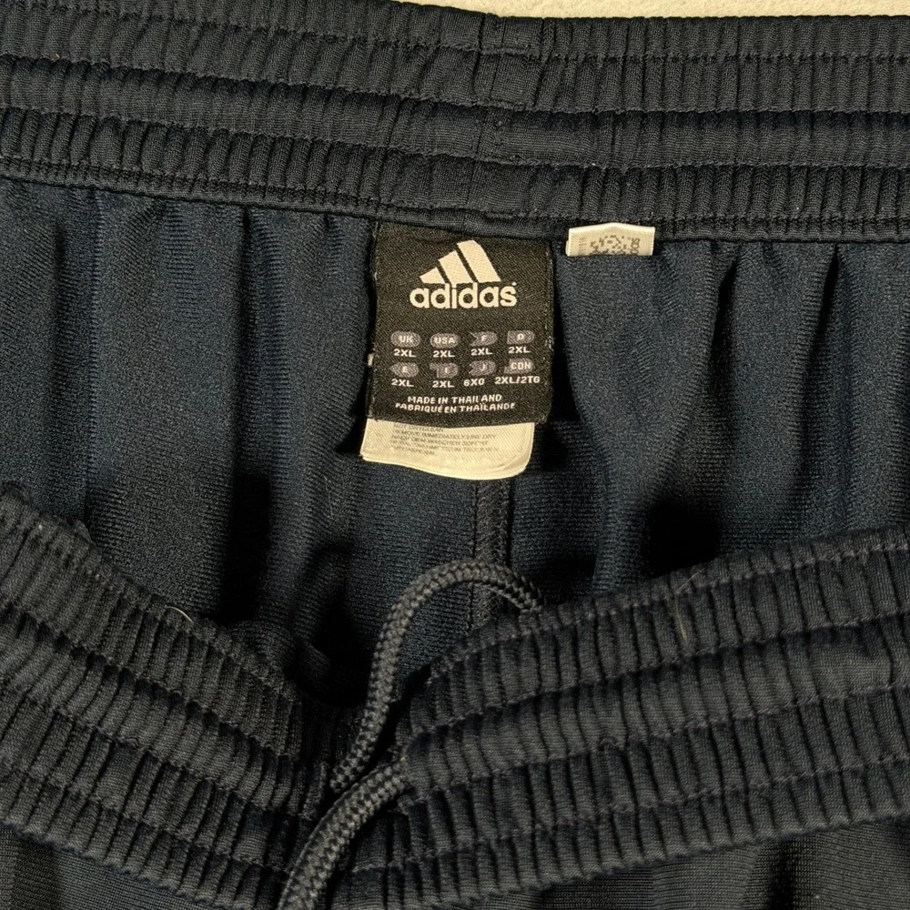 Vintage Adidas Men Blue Track Pants Athletic‎ Side Stripe Elastic Waist 2XL
